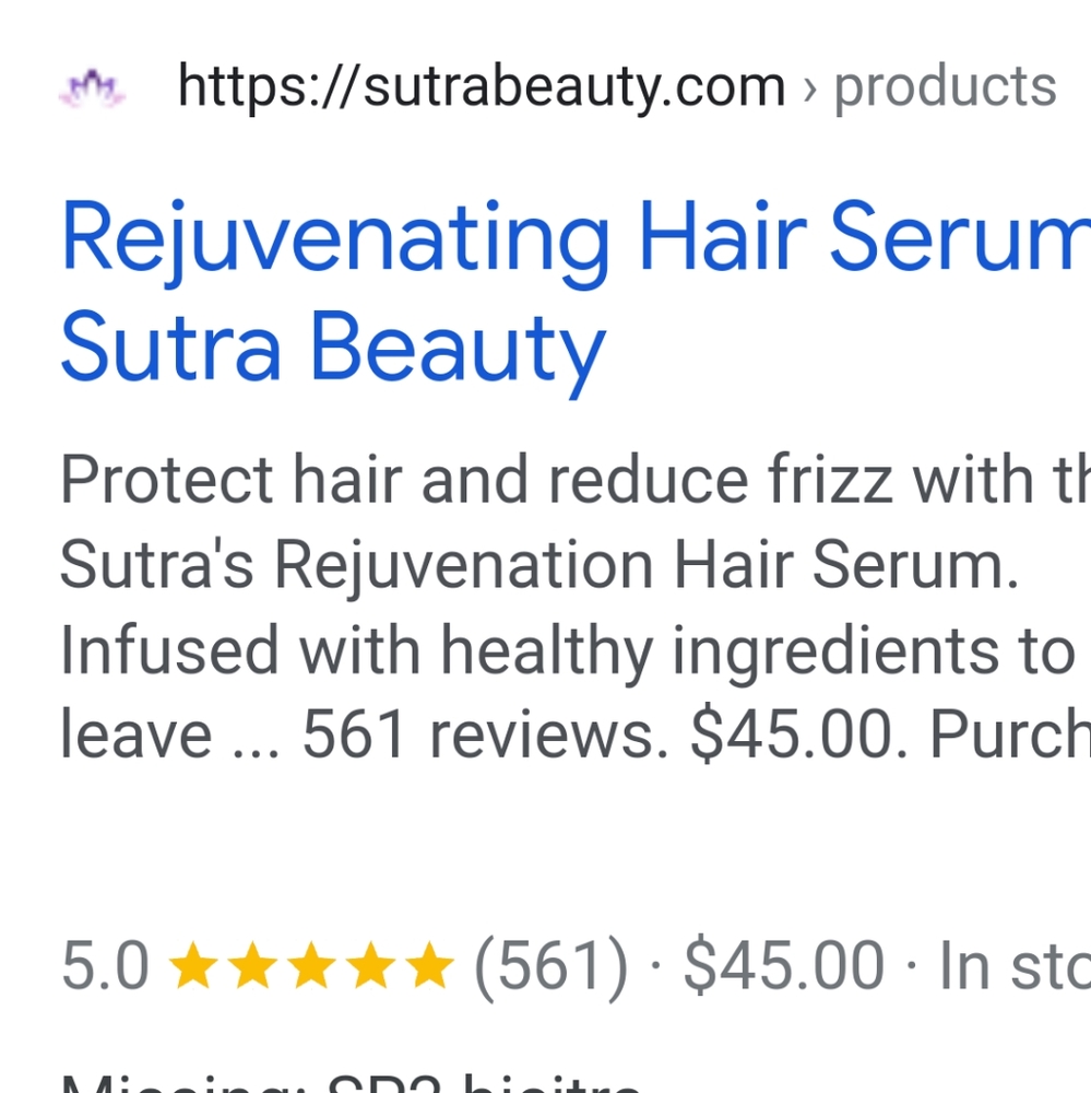 Sutra Rejuvenating Hair Serum